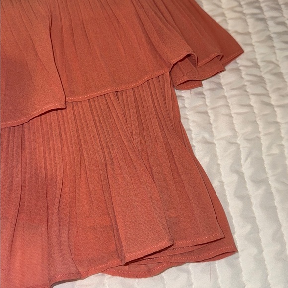 Women's Pleated Layered Top - apricot color - Picture 3 of 5